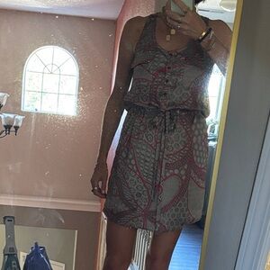Collective Concepts Gray and Pink Mini Dress